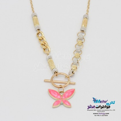 گردنبند طلا - طرح پروانه-MM2118